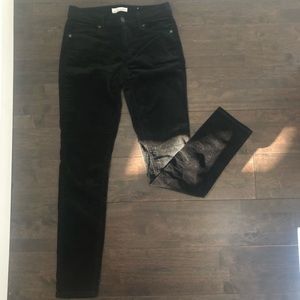 LOFT black velvet pants size 0